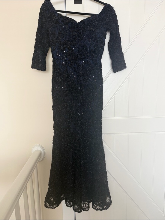 Xscape Dresses & Skirts - Xscape Black Beaded 3/4 Long-Sleeve Evening Gown
